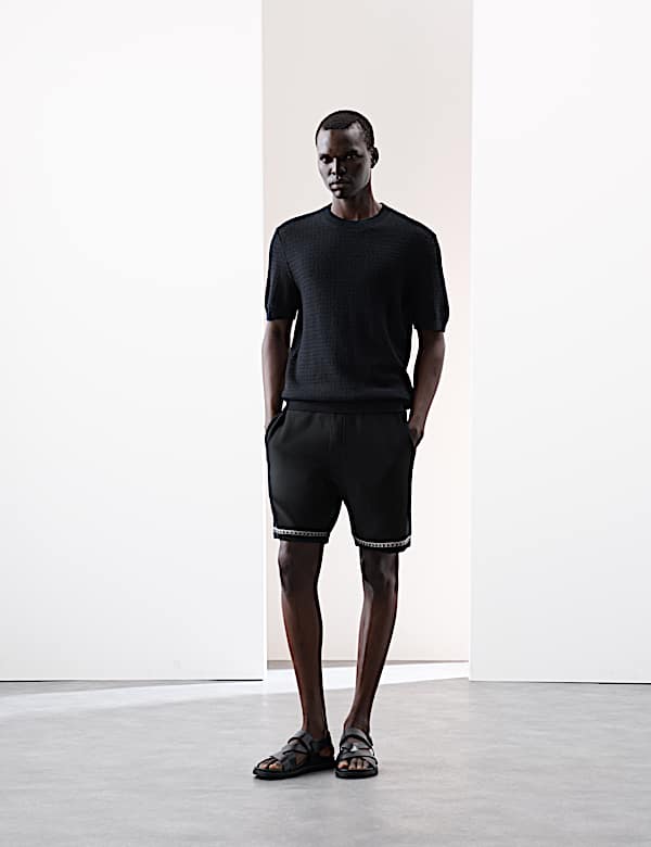 Strick-Shorts aus reiner Baumwolle - AT