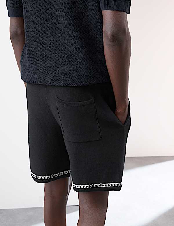 Strick-Shorts aus reiner Baumwolle - AT