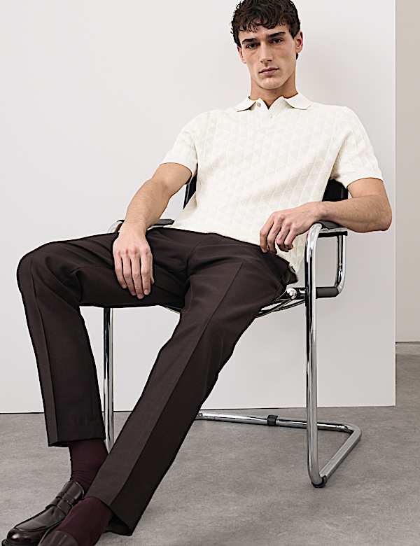 Mercerised Cotton Knitted Polo Shirt - DK