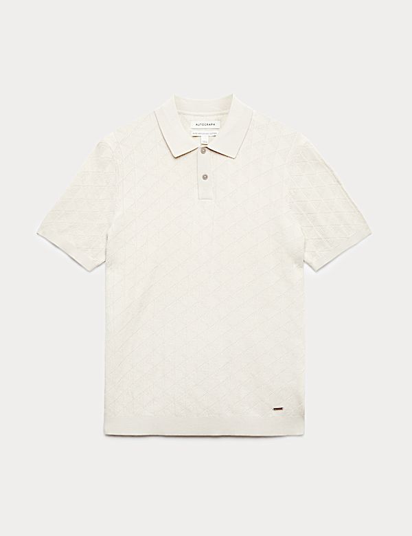 Mercerised Cotton Knitted Polo Shirt - DK