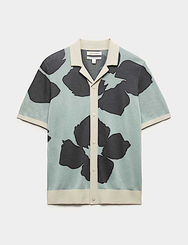 Pure Cotton Floral Button Through Polo - AL