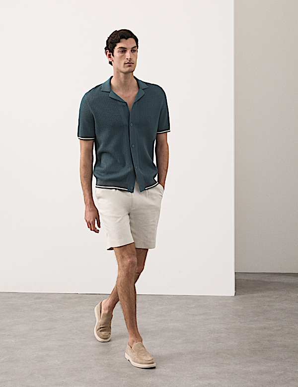 Tipped Button Through Revere Polo Shirt - VN