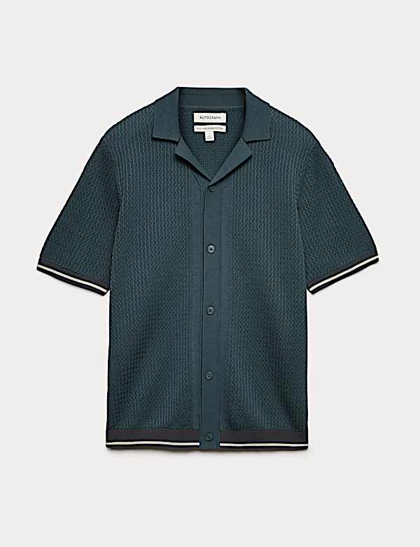 Tipped Button Through Revere Polo Shirt - VN