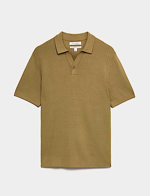 Mercerised Cotton Knitted Polo Shirt - LU