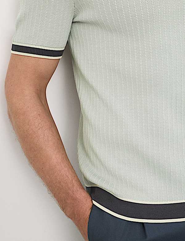 Dzianinowa koszulka polo ze 100% bawełny - PL