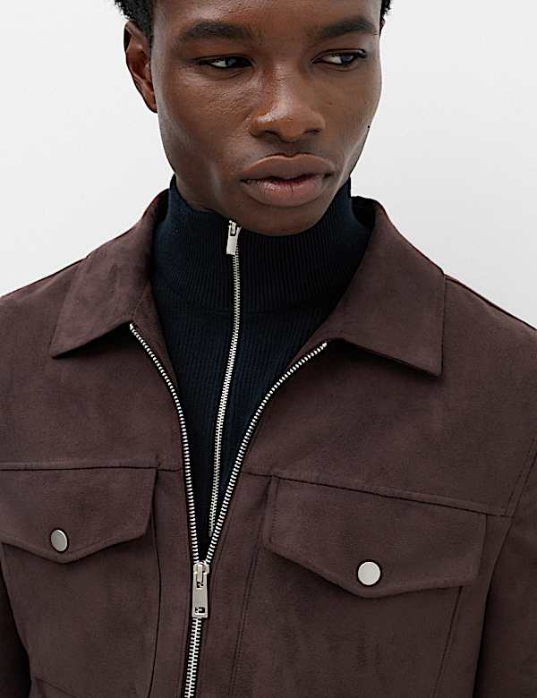 Cotton Blend Ribbed Half Zip Jumper - BE