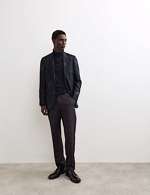 Extra Fine Merino Roll Neck Jumper with Silk - AU