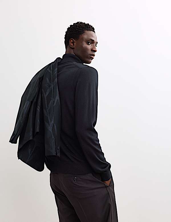 Extra Fine Merino Roll Neck Jumper with Silk - AU