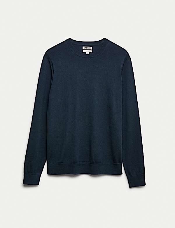 Extra Fine Merino Wool Crew Neck Jumper with Silk - ES