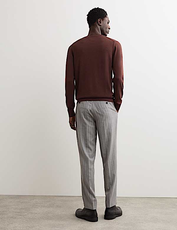 Extra Fine Merino Wool Crew Neck Jumper with Silk - FR