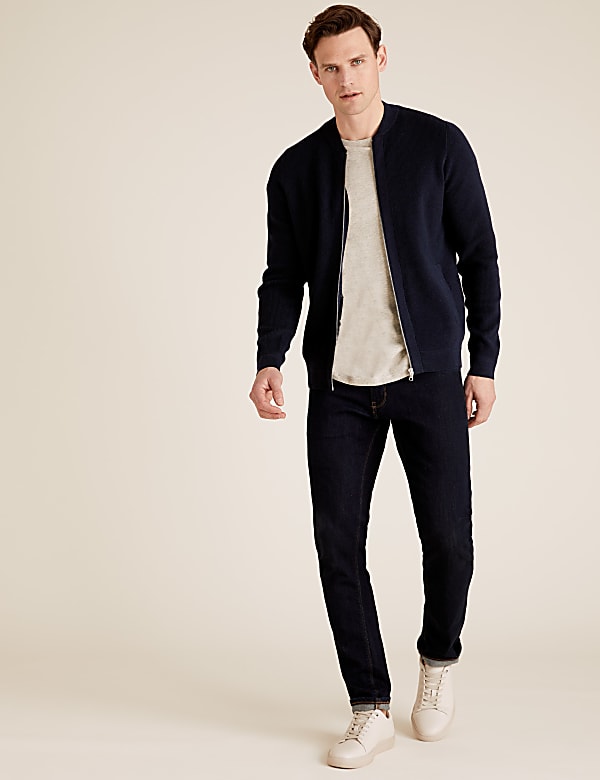 Ribbed Knitted Bomber