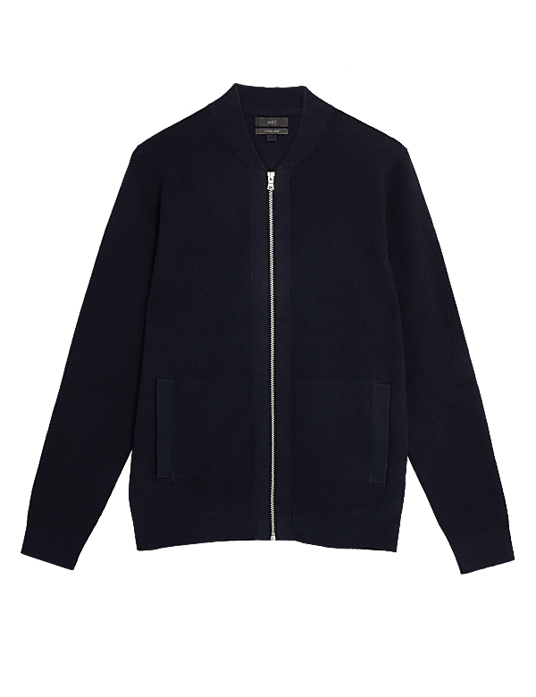 Ribbed Knitted Bomber