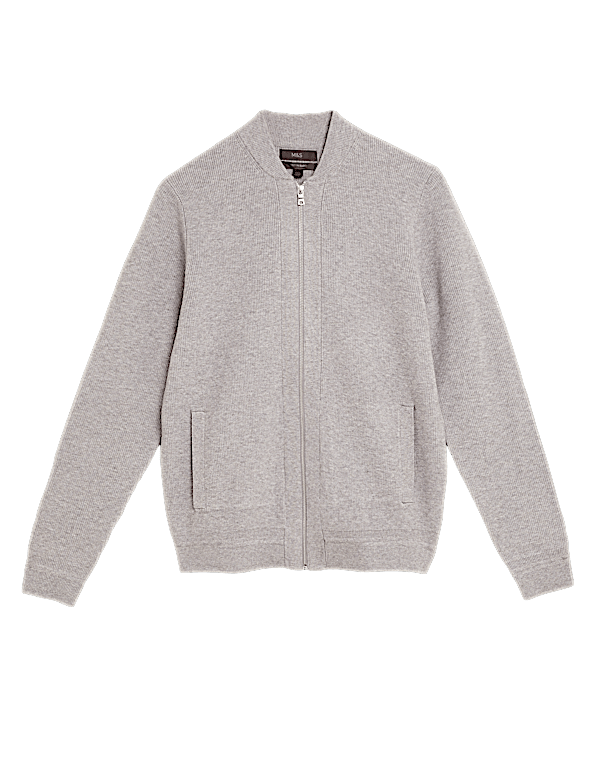 Ribbed Knitted Bomber