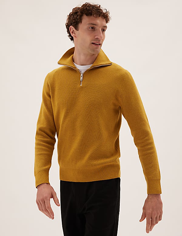 Cotton Blend Ribbed Jumper