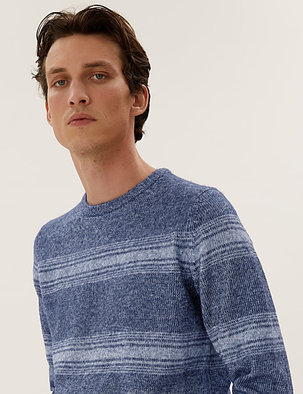 Super Soft Striped Crew Neck Jumper