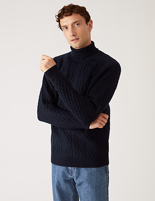 Cable Roll Neck Jumper NEUTRAL Jumpers M S RO