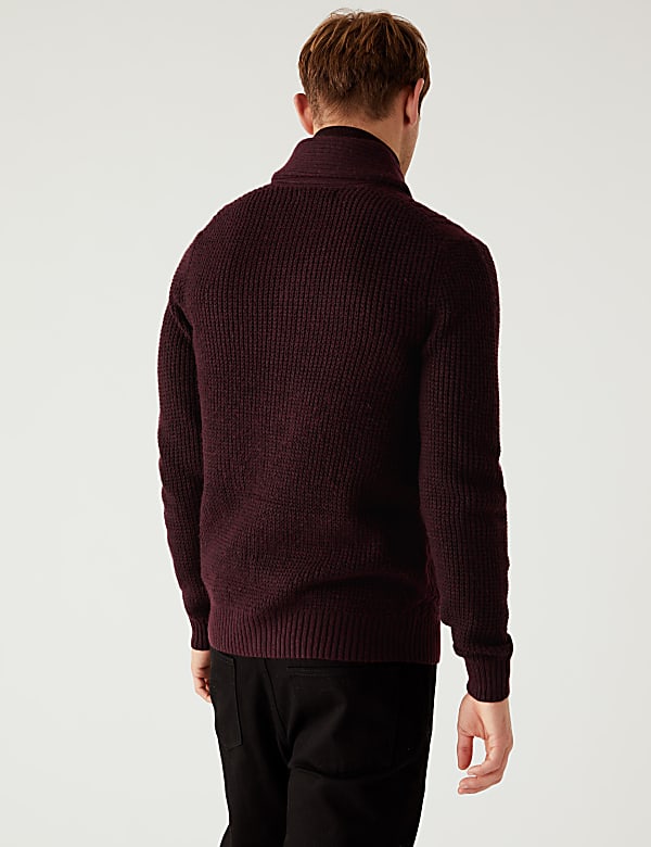 Cable Shawl Collar Cardigan