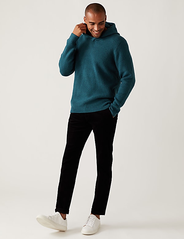 Cotton Blend Knitted Hoodie