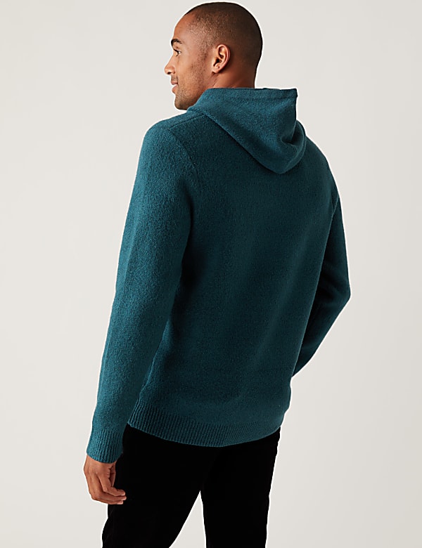Cotton Blend Knitted Hoodie