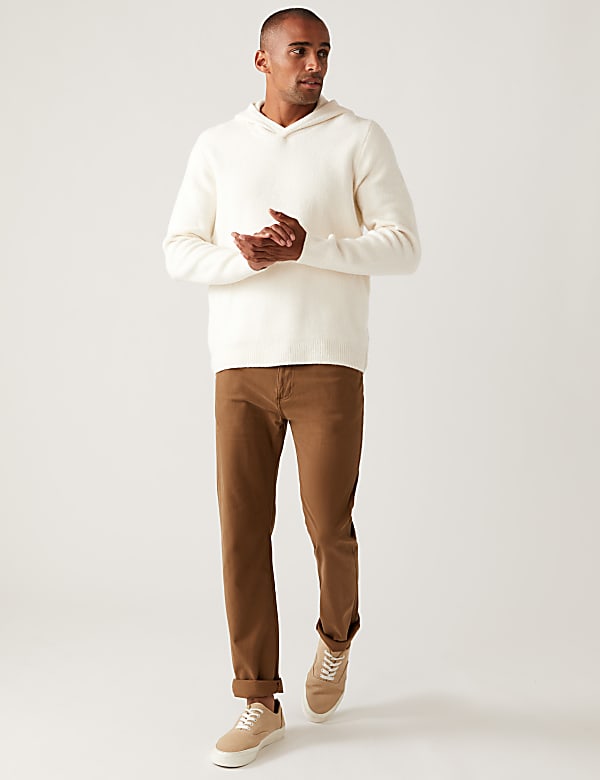 Cotton Blend Knitted Hoodie