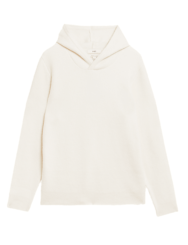 Cotton Blend Knitted Hoodie