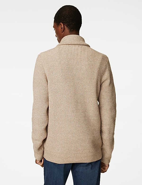 Cable Shawl Collar Cardigan