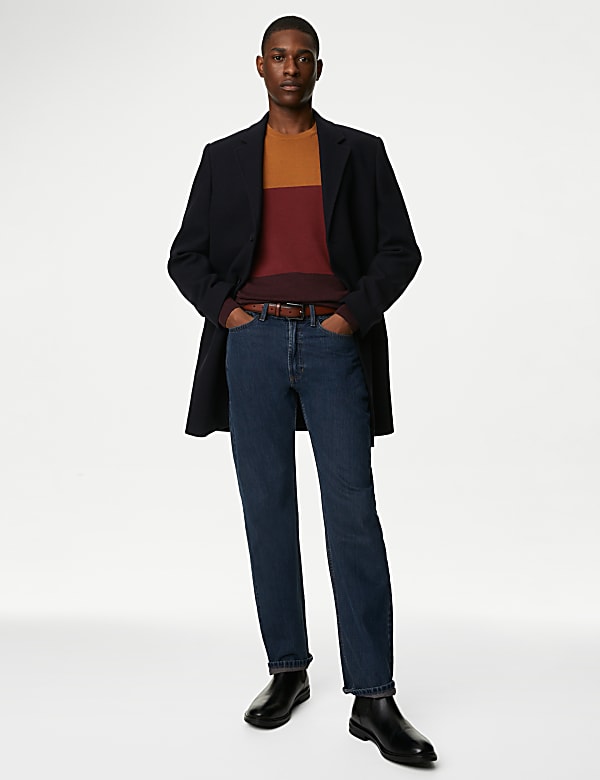 Pure Cotton Colorblocked Round Neck Jumper