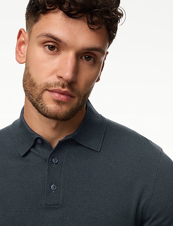 Cotton Rich Knitted Polo Shirt