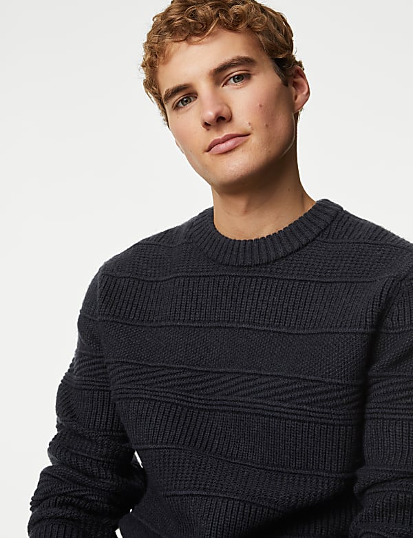 Textured Crew Neck Jumper