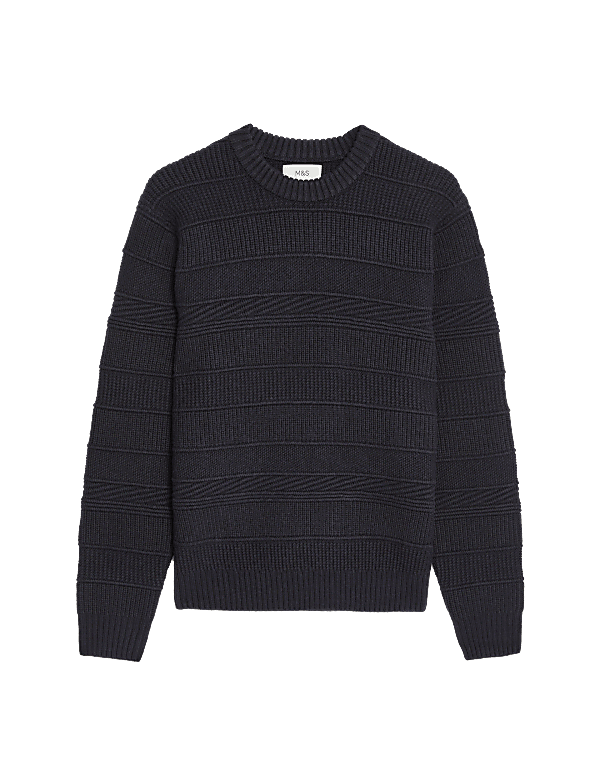 Textured Crew Neck Jumper