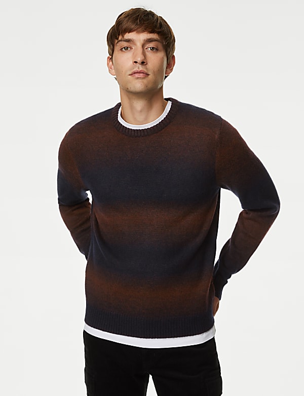 Striped Crew Neck Jumper - LU