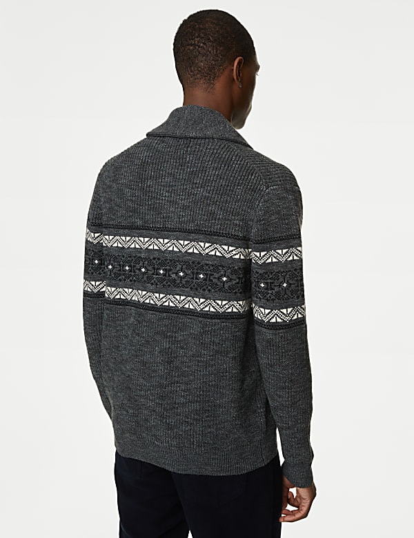 Cotton Blend Fair Isle Cardigan