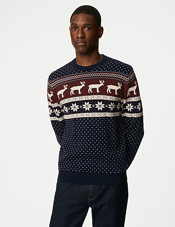 Pure Cotton Fair Isle Christmas Jumper