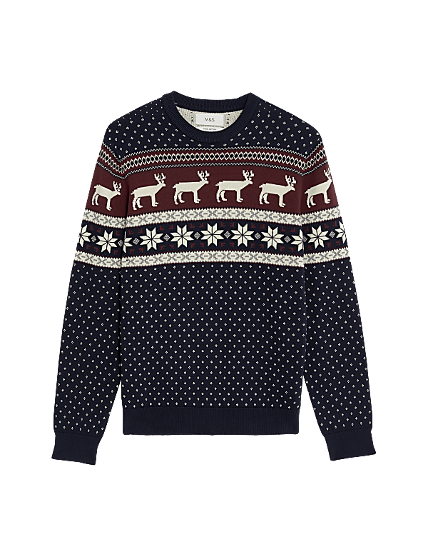 Pure Cotton Fair Isle Christmas Jumper