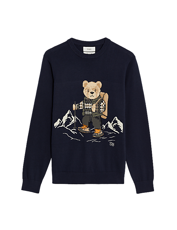 Pure Cotton Spencer Bear™ Ski Scene Jumper