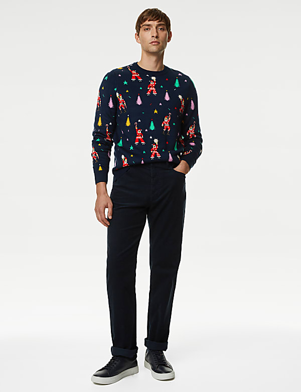 Disco Santa Crew Neck Christmas Jumper - BG