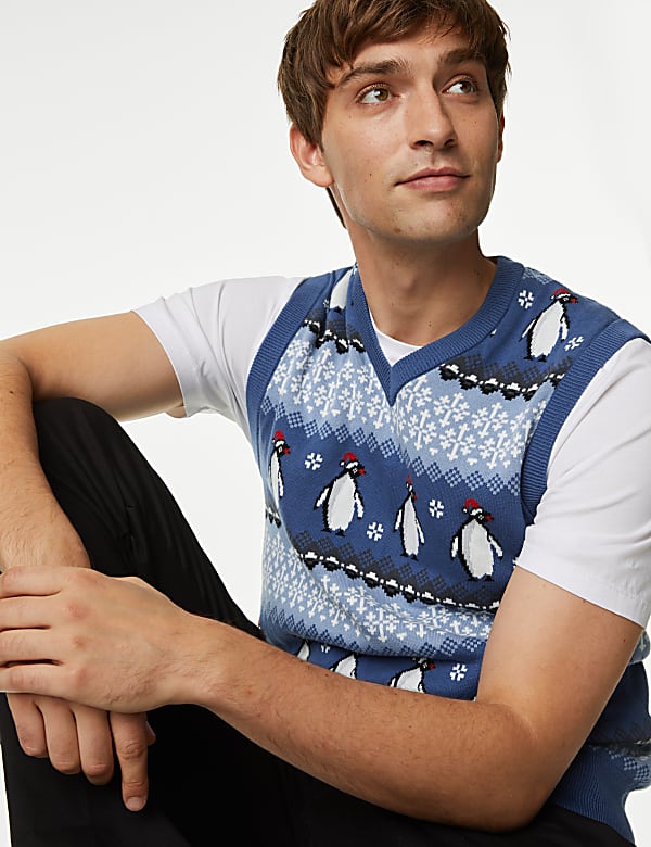 Pure Cotton Penguin Christmas Jumper