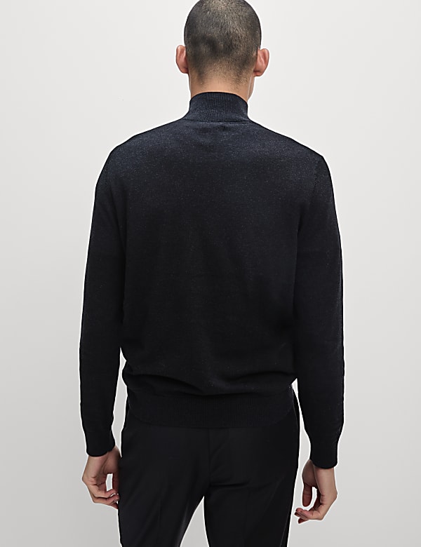 Cotton Rich Half Zip Jumper - FI
