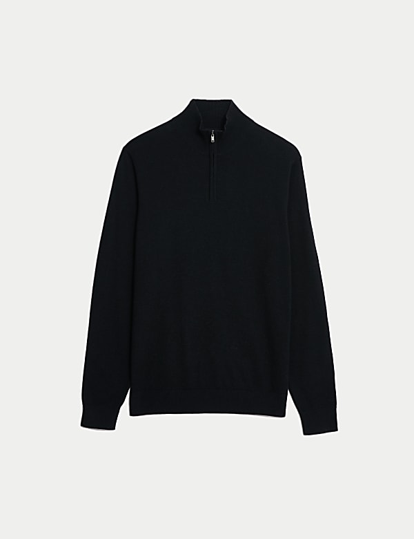 Cotton Rich Half Zip Jumper - FI