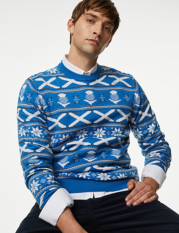 Buy Scotland Christmas Crew Neck Jumper at Marks Spencer