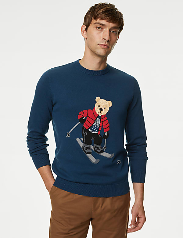 Pure Cotton Ski Spencer Bear™ Christmas Jumper