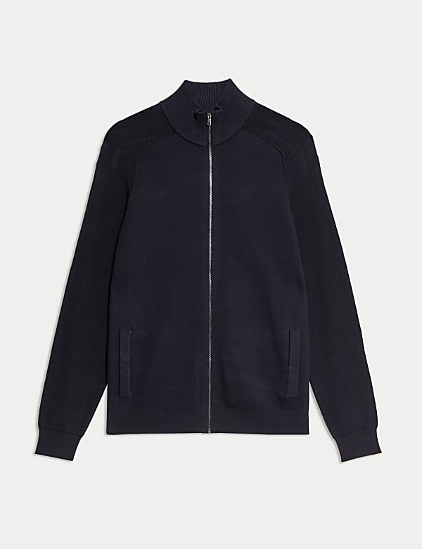 Veste en maille Milano de coton &agrave; col chemin&eacute;e - CH