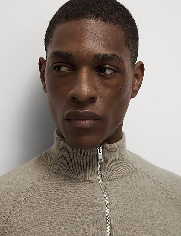 Cotton Rich Half Zip Jumper - NL