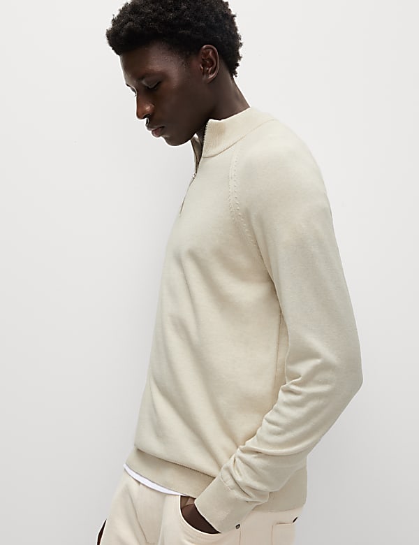 Cotton Rich Half Zip Jumper - ID