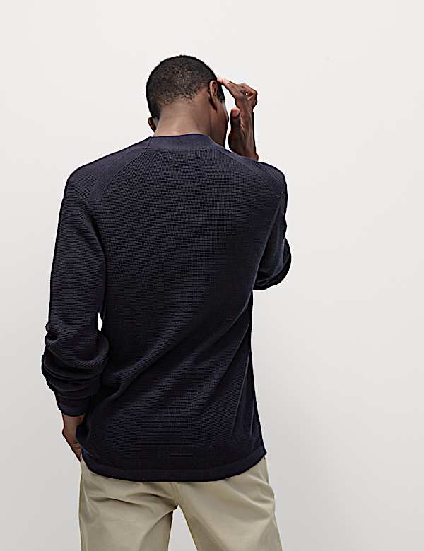 Cotton Modal Blend Textured V-Neck Cardigan - IT