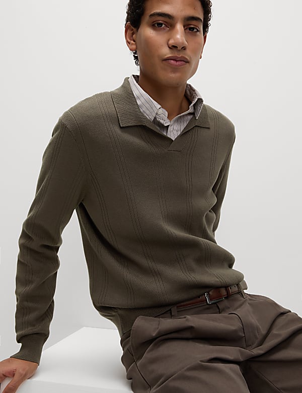 Cotton Modal Blend Knitted Polo Shirt - NL