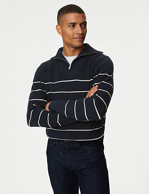 Cotton Blend Striped Jumper - KR