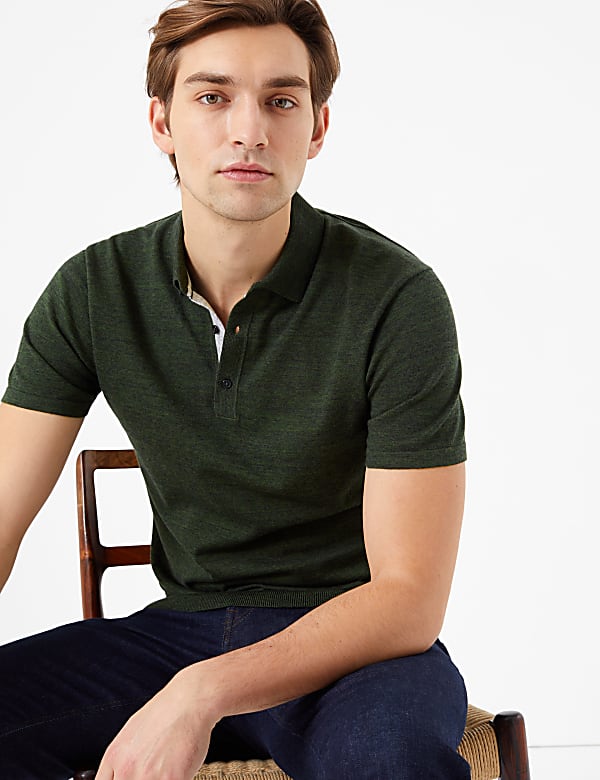 Cotton Rich Short Sleeve Knitted Polo