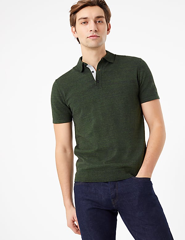 Cotton Rich Short Sleeve Knitted Polo