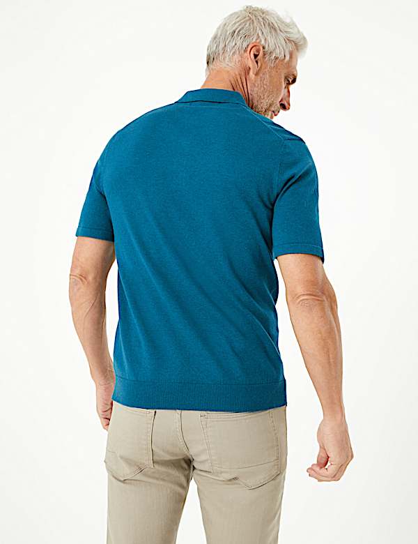 Cotton Rich Short Sleeve Knitted Polo - PT